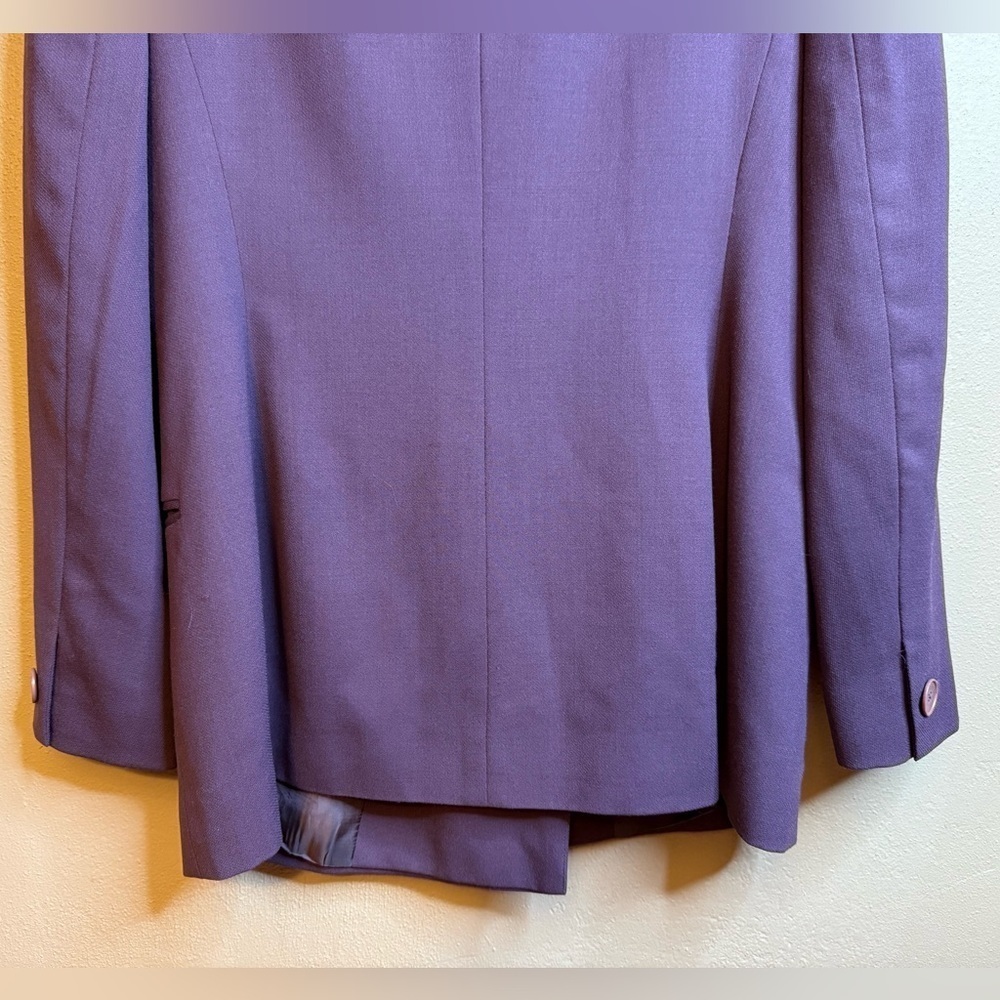 Vintage Eddie Bauer Deep Purple Women's Double-Breasted Blazer 100% Wool Size 10 - Picture 12 of 15